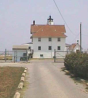 Cove Point lighthouse as seen from the road.