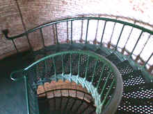 Iron stairway inside lighthouse