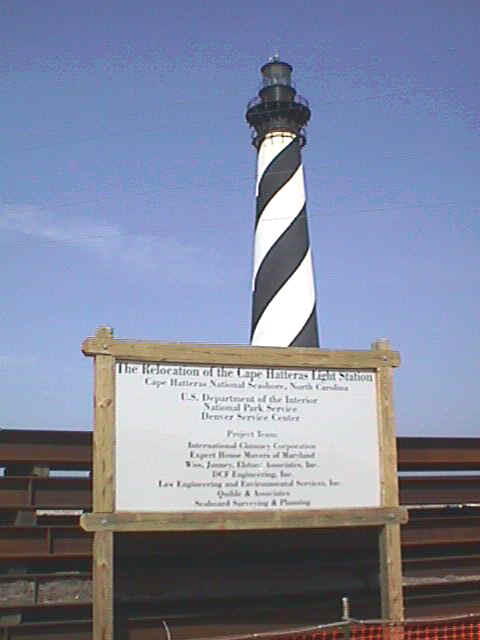 Hatteras with sign about move.JPG (132455 bytes)